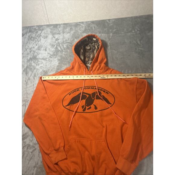 Duck Commander Orange Camo Lined Pullover Hoodie With Replacement String - Picture 9 of 13